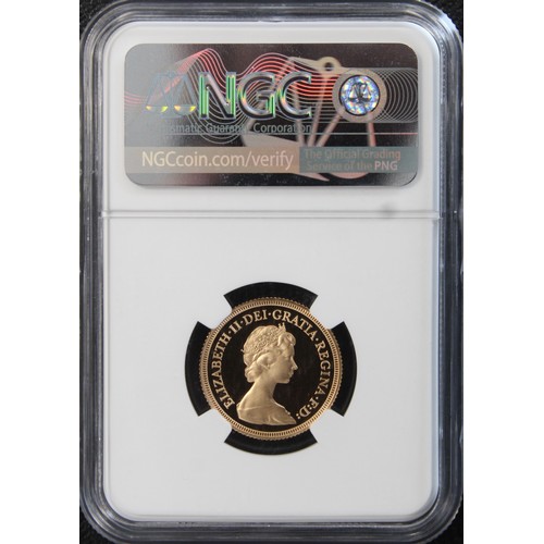 173 - NGC PF69 Ultra Cameo 1979 Proof sovereign, Elizabeth II. Presented in Modern Sovereign holder. A sup... 