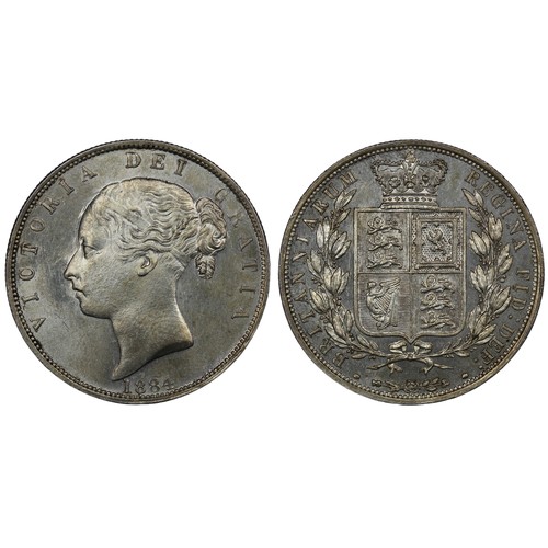 99 - 1884 Halfcrown, Victoria. Obv. young head with plain fillets, Rev. crowned square topped shield. Dip... 