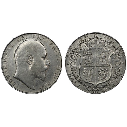 101 - 1908 Halfcrown, Edward VII. Cleaned with some lustre remaining. gVF. [ESC 753, Bull 3574, S.3980]... 