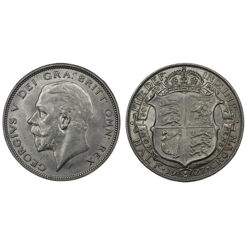 103 - 1927 Halfcrown, George V. Obv. bare head facing left, Rev. crowned shield in garter. Weakly struck t... 