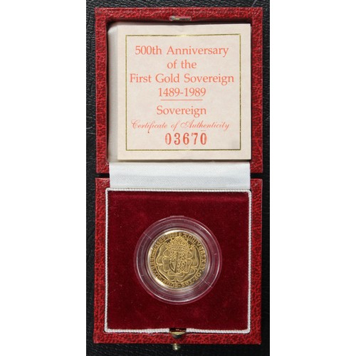 178 - 1989 Proof sovereign, Elizabeth II. One of the key special sovereign issues with design by Bernard S... 