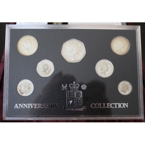 266 - 1996 Silver Anniversary proof 7-coin collection. From £1 coin to 1p struck in sterling silver and pr... 