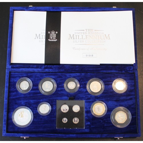 267 - 2000 Millennium Silver Proof Collection including Maundy set. Stunning collection much as struck wit... 