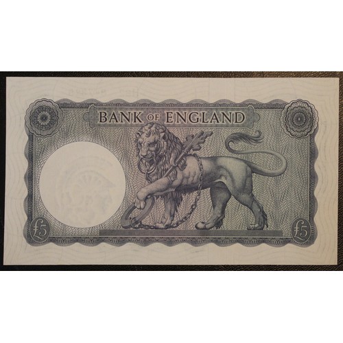 8 - Bank of England Series B £5 note, L.K. O'Brien as chief cashier. Minor corner roll otherwise UNC and... 