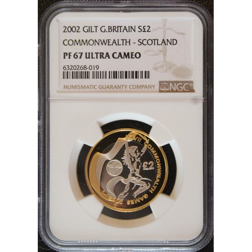 247 - NGC PF67 Ultra Cameo 2002 Silver proof Commonwealth Games £2 featuring Scotland.