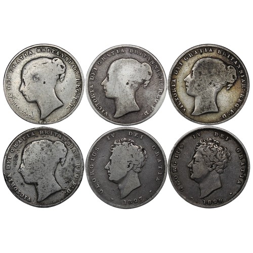 84 - Shillings (6), all key or semi-key dates including 1827, 1829, 1849, 1854, 1862 & 1863. All lowe... 