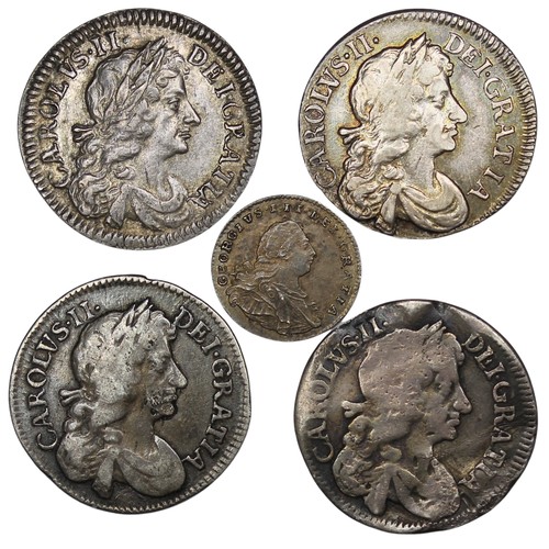 49 - Maundy oddments (5), all early milled issues featuring Charles II fourpence dated 1679 & 1683 (3... 