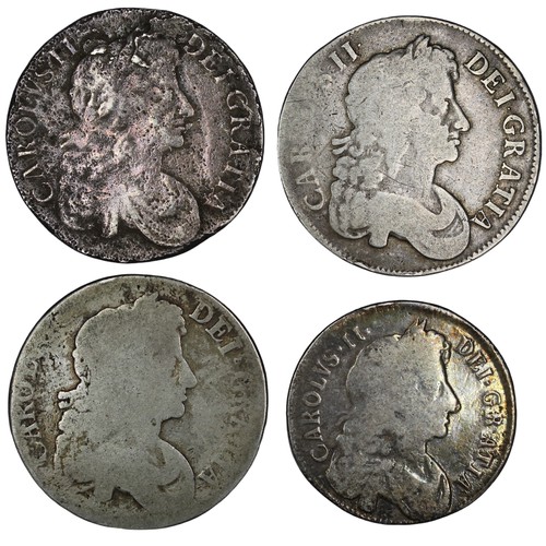 115 - Coins of Charles II (4) comprising 1673 crown, 1675 crown, 1676 crown & 1673 half crown. The fir... 