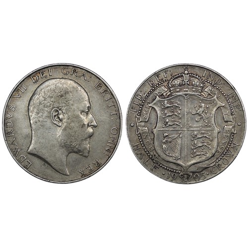 100 - 1905 Halfcrown, Edward VII. A very respectable example of this key series date with the garter legen... 