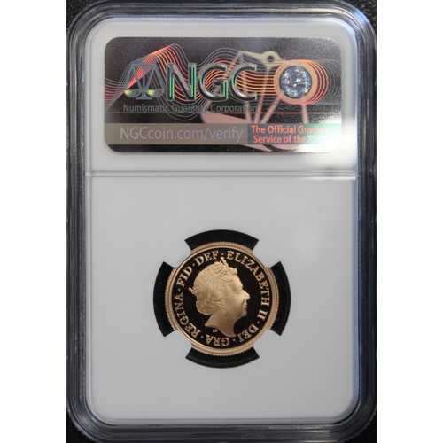 192 - NGC PF70 Ultra Cameo 2019 Proof sovereign, Elizabeth II. Obverse portrait by Jody Clark. FDC, presen... 