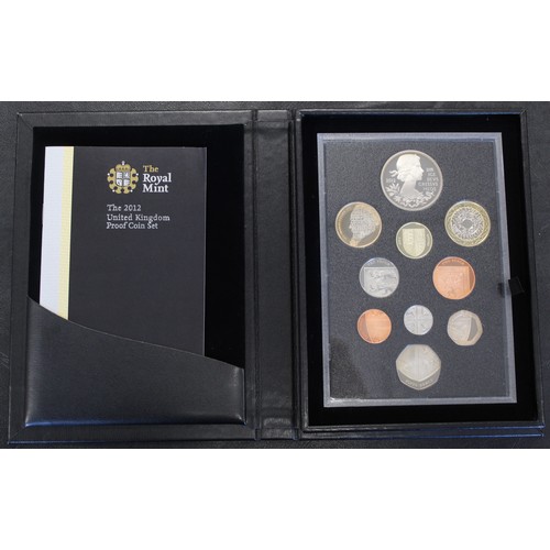 280 - 2012 Royal Mint 10-coin proof set including Queen Elizabeth II Diamond Jubilee £5 coin in book-style... 