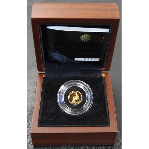 212 - 2013 Gold proof 1/20oz £1. Signs of obverse handling otherwise nFDC. An attractive and desirable typ... 