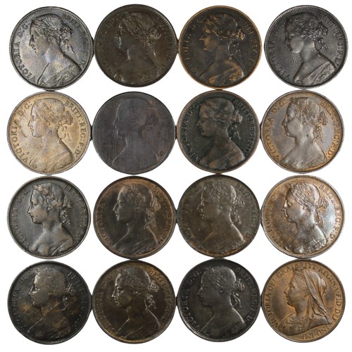 43 - Pennies (16) all Victoria bronze issues with key and semi-key dates including 1861 (2), 1862, 1866 (... 