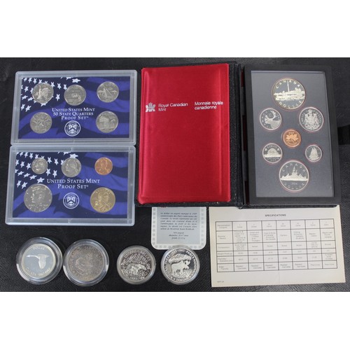 306 - A selection of mainly USA & Canadian silver and proof sets including 1984 Canada proof year set ... 