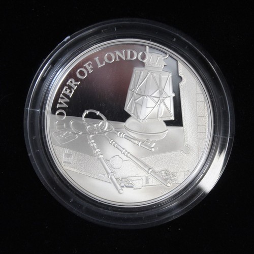 255 - The Tower of London silver proof £5 coin collection featuring the full set of four coins indiv... 