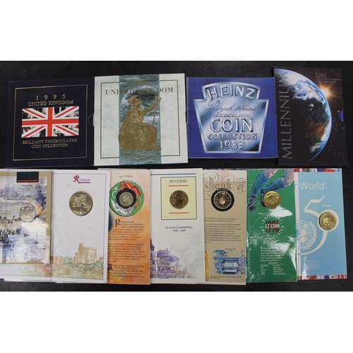 285 - BUNC coins and year sets (11) including 1995 & 1996 sets and an assortment of early £2 coi... 