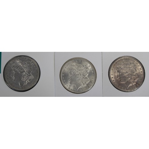 302 - USA Morgan dollars (3) comprising 1882-O, 1885 & 1896. The first in Royal Mint collector service... 