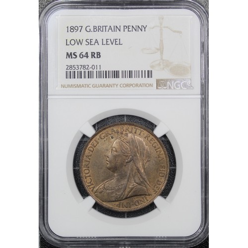 39 - 1897 Penny, NGC MS64 RB, Victoria. 