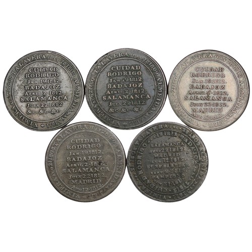 24 - 1812 Wellington peninsular tokens (5). Mixed grades, occasionally with signs of verdigris otherwise ... 