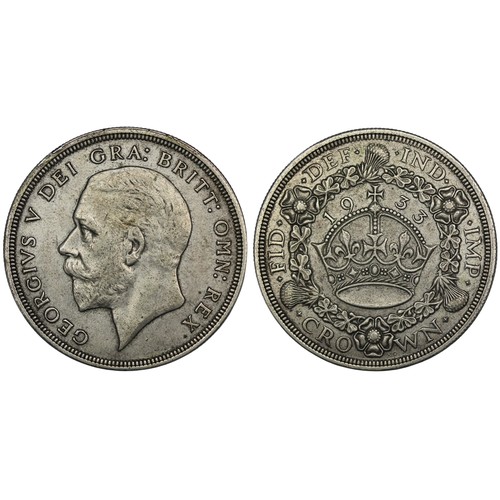 80 - 1933 Crown, George V. Obv. bare head facing left, Rev. crown and date within wreath. 7,132 examples ... 