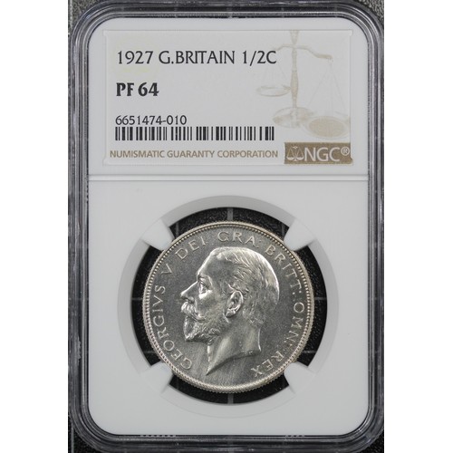 74 - 1927 Halfcrown, NGC PF64, George V. Obv. bare head facing left, Rev. crowned shield in garter. A cha... 