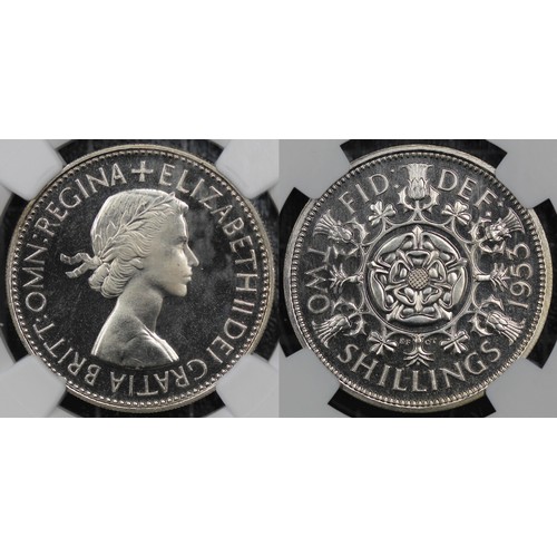 69 - 1953 Proof florin, NGC PF66, Elizabeth II. A lovely coin displaying a light cameo to the obverse but... 