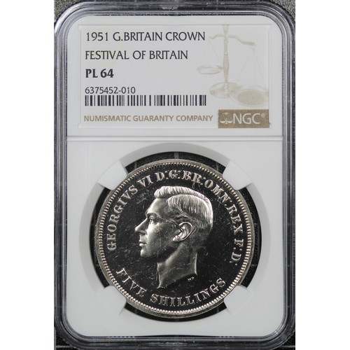 82 - 1951 Crown, NGC PL64, George VI. Festival of Britain issue. aUNC. [ESC 393C, Bull 4024, S.4111]... 