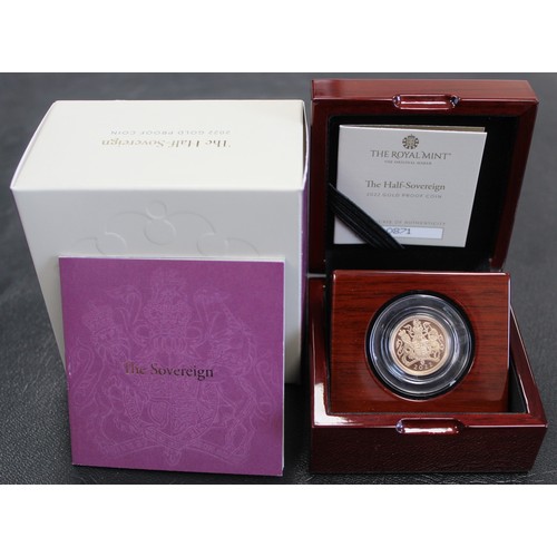 109 - 2022 Proof half sovereign, Elizabeth II. Platinum Jubilee special reverse design by Timothy Noad. Ob... 