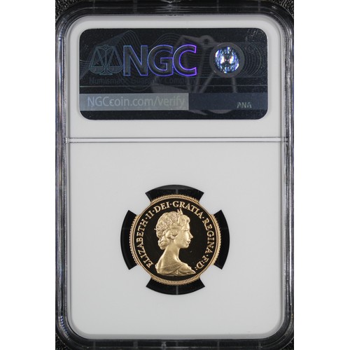 120 - NGC PF68 Ultra Cameo 1981 Proof sovereign, Elizabeth II. nFDC with case & COA. [Marsh 312A, S.SC... 