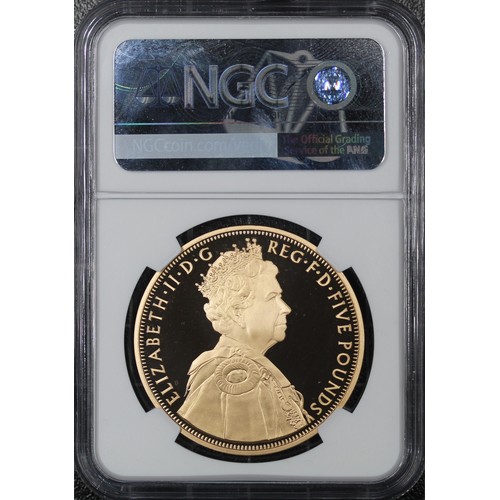 140 - NGC PF69 Ultra Cameo 2012 gold proof five pounds (£5) commemorating the Diamond Jubilee of Queen Eli... 