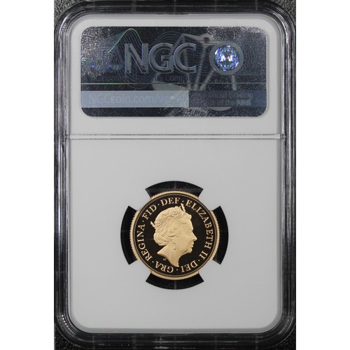 113 - NGC PF70 Ultra Cameo 2015 Proof sovereign, Elizabeth II. Fifth obverse portrait by Jody Clark. As st... 