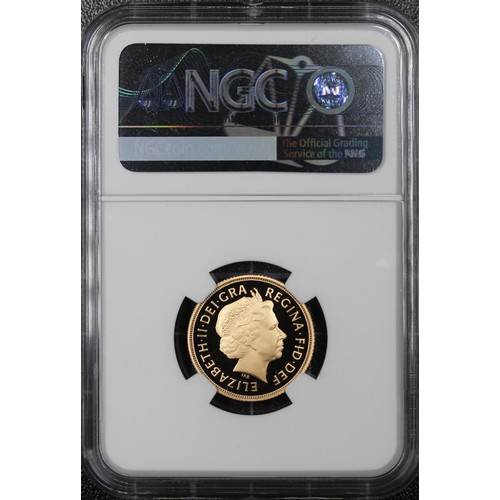 108 - NGC PF70 Ultra Cameo 2012 Proof sovereign, Elizabeth II. Special reverse with stylised St. George &a... 