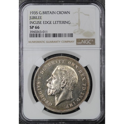 74 - Top Pop 1935 Specimen crown, NGC SP66, George V. Across both US graders over 300 of this type have b... 