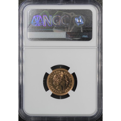 85 - Top Pop NGC PF69 Ultra Cameo 2015 Error/Mule unfrosted obverse die half sovereign, Elizabeth II. A n... 