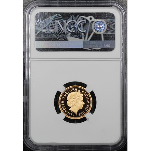 83 - NGC PF70 Ultra Cameo 2005 Proof half sovereign, Elizabeth II. Special reverse design with stylised S... 