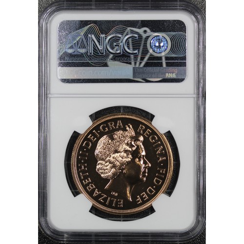 139 - 2010 5 sovereigns/five pounds, NGC MS69 DPL, Elizabeth II. Rev. St. George and dragon, Obv. fourth p... 