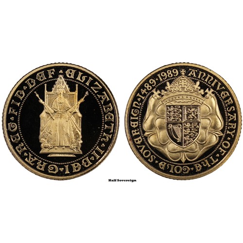 148 - 1989 3-coin gold proof sovereign set, Elizabeth II. One of the key special sovereign issues with des... 