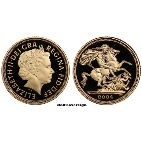 149 - 2004 4-coin gold proof sovereign set, Elizabeth II. Rev. with St. George & the Dragon, Obv. port... 