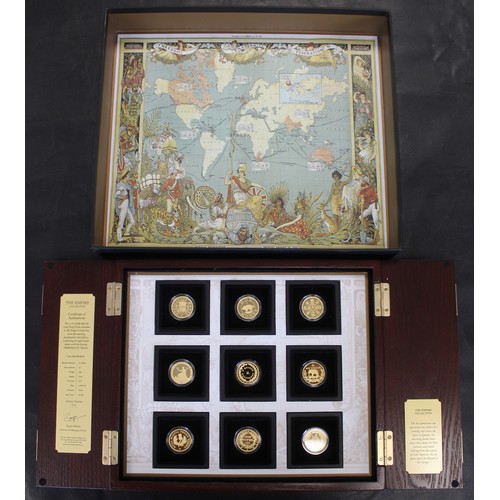 166 - St. Helena 2019 gold proof Empire Collection. Comprising modern reproduction of nine of the worlds m... 