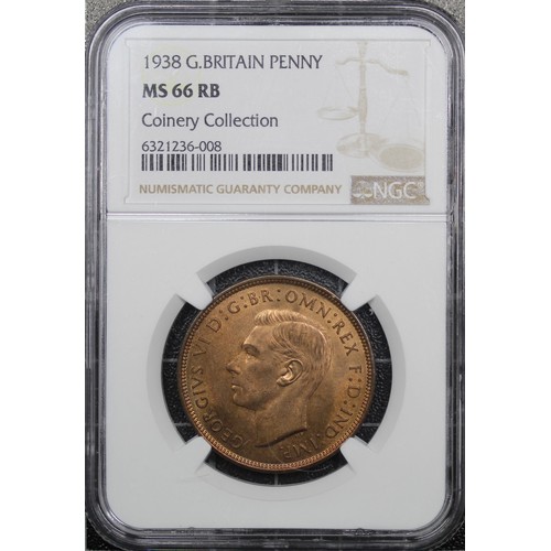 46 - Top Pop 1938 Penny, NGC MS66RB, George V. A striking example graded finest in this colour designatio... 