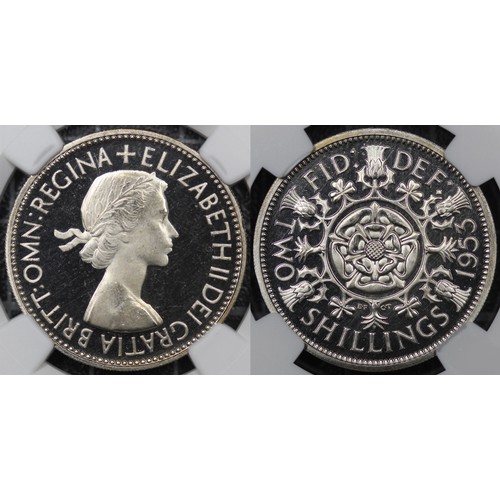 63 - 1953 Proof florin, NGC PF66 Ultra Cameo, Elizabeth II. A superb coin; Ultra Cameo examples of the Co... 