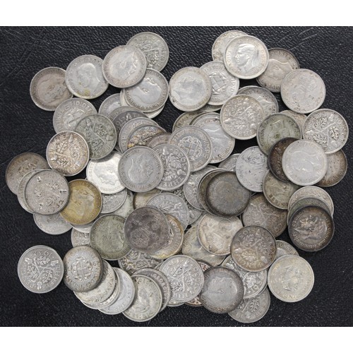 409 - Over 150 silver threepence including 95 pre-1947 and 63 pre-1920. Predominantly 20th century issues ... 