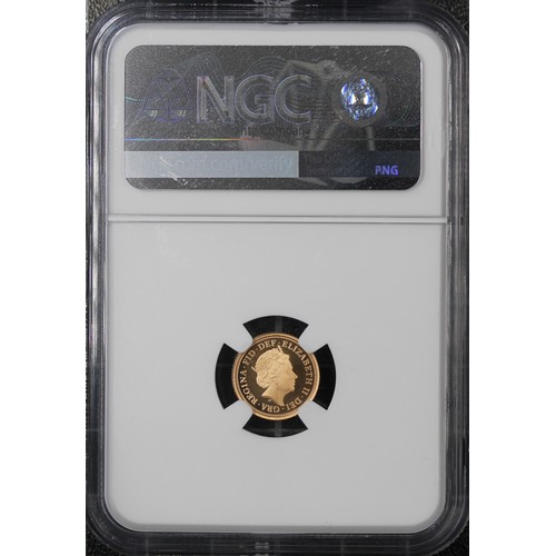 151 - NGC PF69 Ultra Cameo 2022 Proof quarter sovereign, Elizabeth II. Platinum Jubilee special reverse de... 