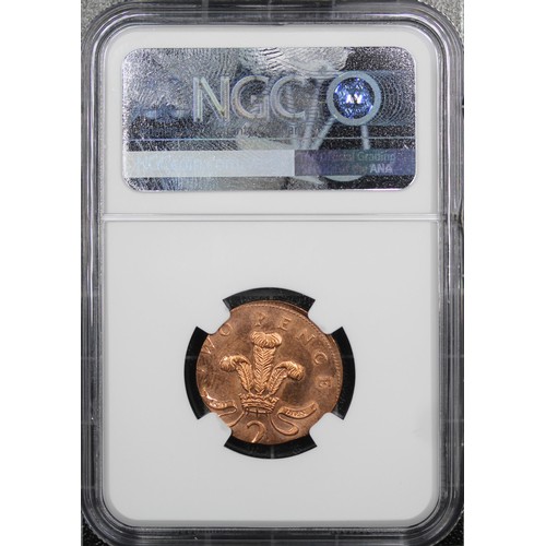 385 - ND (2000-2008) 2p, NGC Mint Error MS63 RD, Elizabeth II. Struck incorrectly on a 1p planchet of 3.6g... 