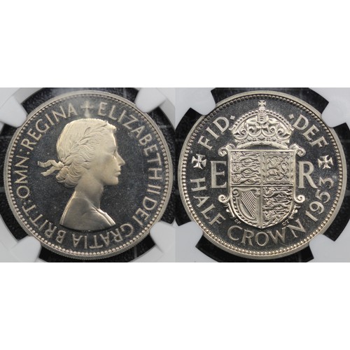 133 - 1953 Proof halfcrown, NGC PF66 Cameo, Elizabeth II. A couple of minor contact marks otherwise a choi... 