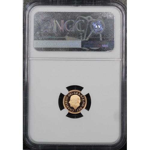 152 - NGC PF70 Ultra Cameo 2022 Proof quarter sovereign, Charles III. Memorial special reverse design by J... 