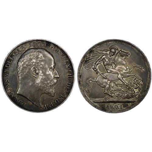 143 - 1902 Matt proof crown, Edward VII. Circulated but removed relatively early by someone with a keen ey... 