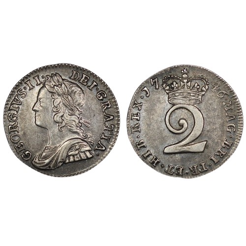 67 - 1746/3 Twopence, George II. The overdate clear, attractively toned and desirable in this state of pr... 