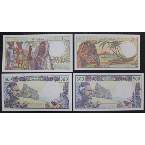 8 - French Overseas Territory banknotes (4) comprising Comoros Islands (Banque Centrale Des Comores) 100... 