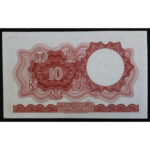 13 - Malaya and British Borneo 1961 $10 ten dollars printed by TDLR. Small corner crease otherwise gEF or... 